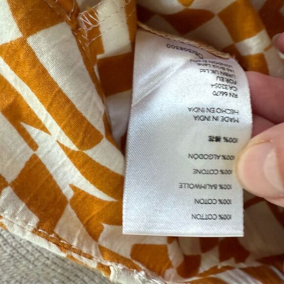 Free People Menorca Mustard Psychedelic Check Wide-Leg Cropped Pants 0 - Picture 10 of 10